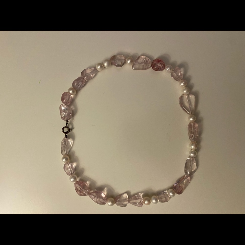 Pink stone necklace